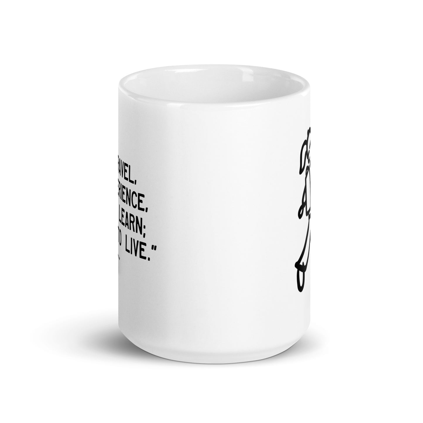 Walking Woman Travel to Live Quoted Mug - White Glossy Mug