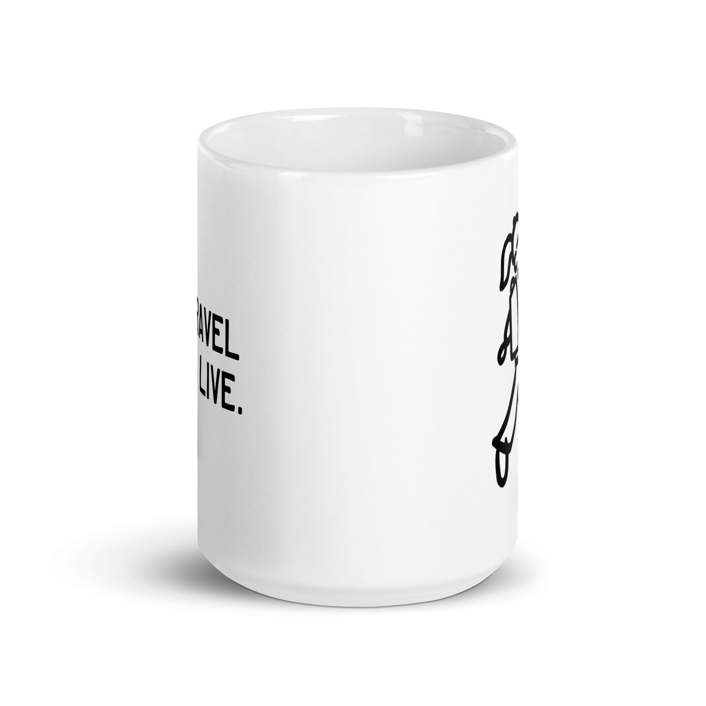 Walking Woman Travel is Life Quoted Mug - White Glossy Mug