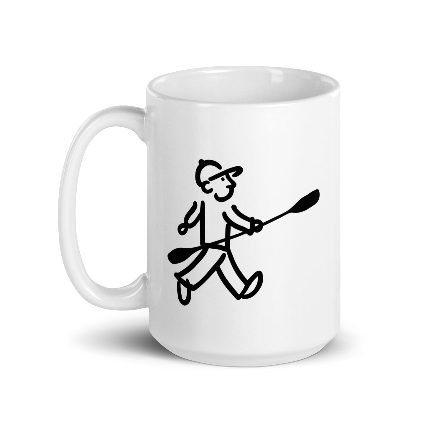 Walking Man goes Kayaking Coffee Mug - White Glossy Mug