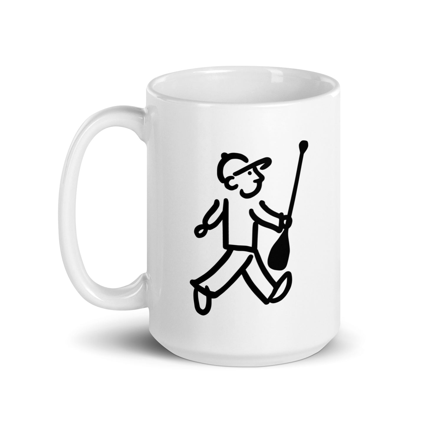 Walking Man goes Paddling Coffee Mug - White Glossy Mug