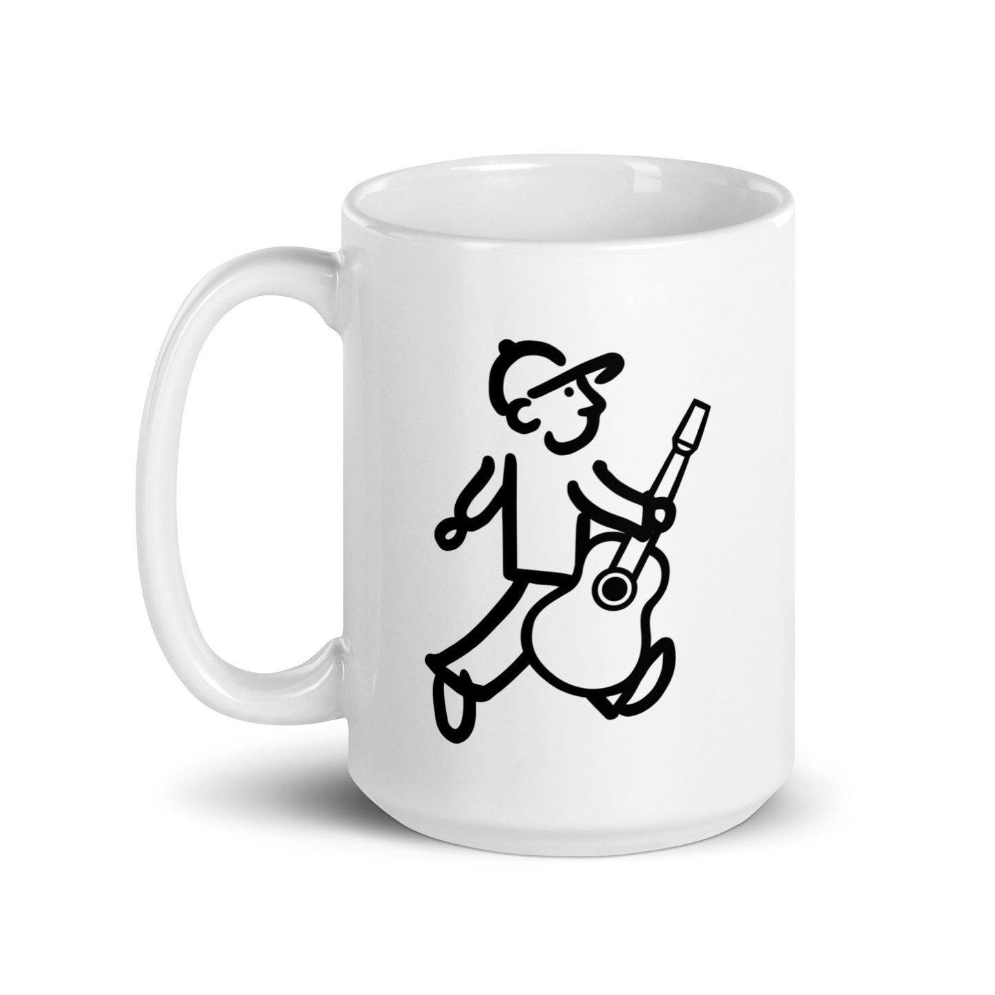 Walking Man plays the Guitar Coffee Mug - White Glossy Mug