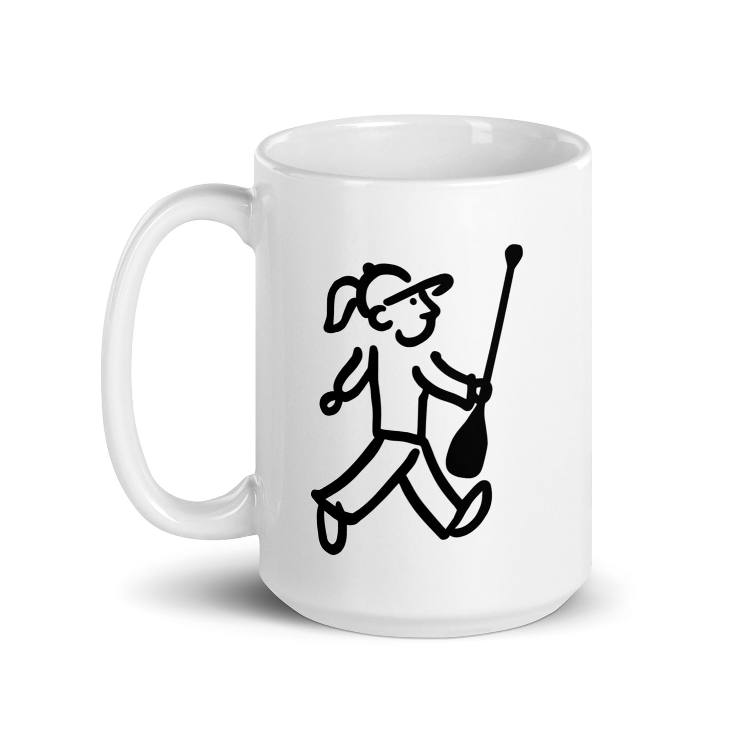 Walking Woman goes Paddling Coffee Mug - White Glossy Mug