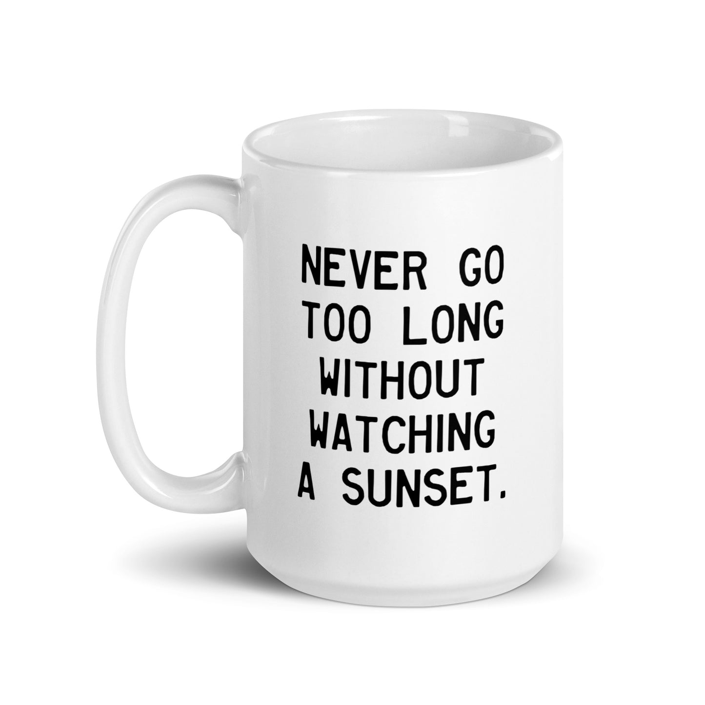 Walking Woman Watching A Sunset Quoted Mug - White Glossy Mug