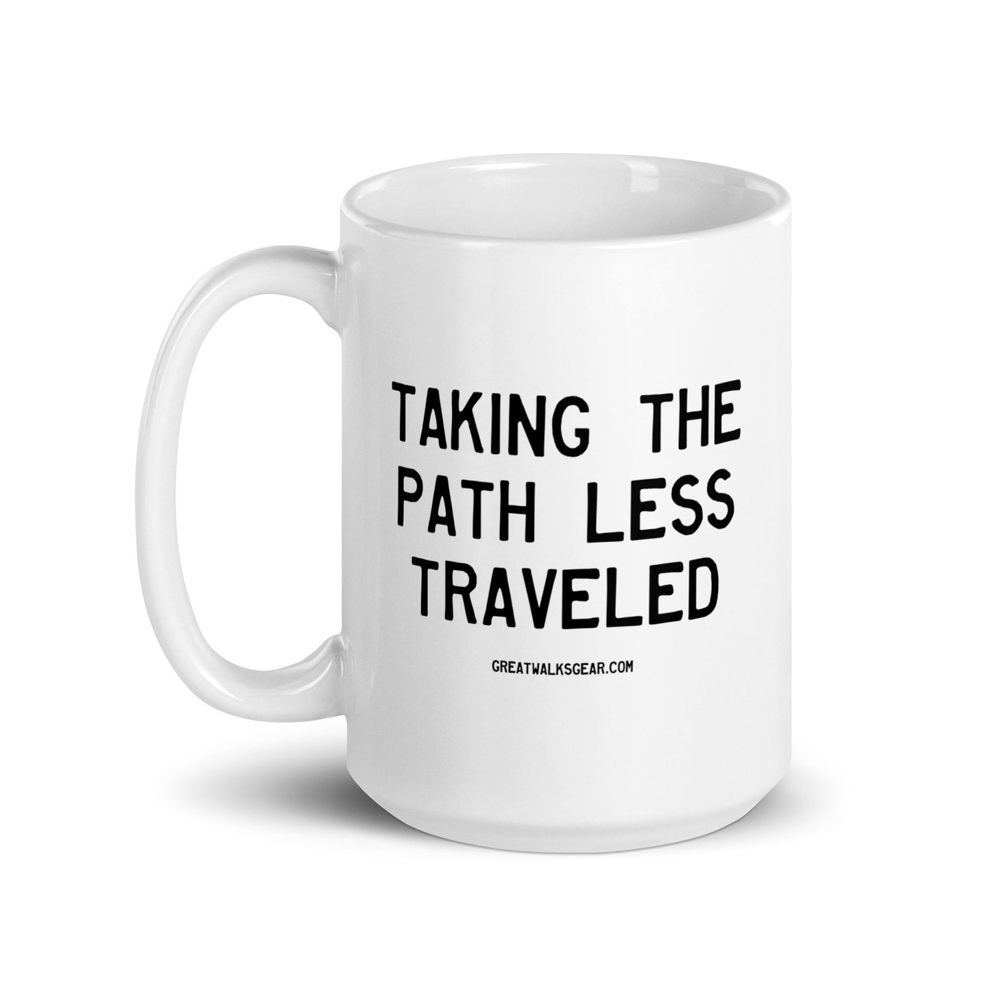 Walking Woman Path Less Traveled Quoted Mug - White Glossy Mug