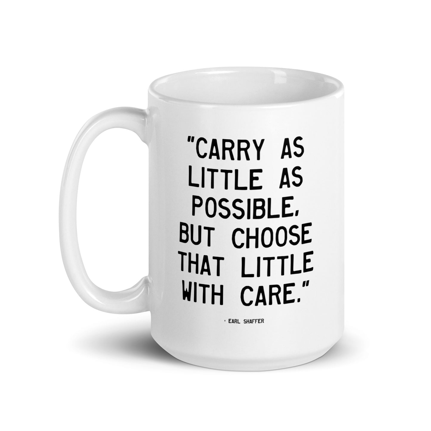 Walking Man Little with Care Quoted Mug - White Glossy Mug