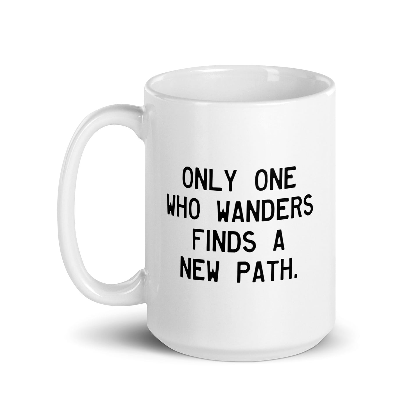 Walking Man Find Wonders Quoted Mug - White Glossy Mug