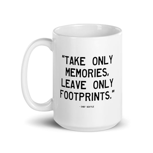 Walking Man Take Memories Quoted Mug - White Glossy Mug