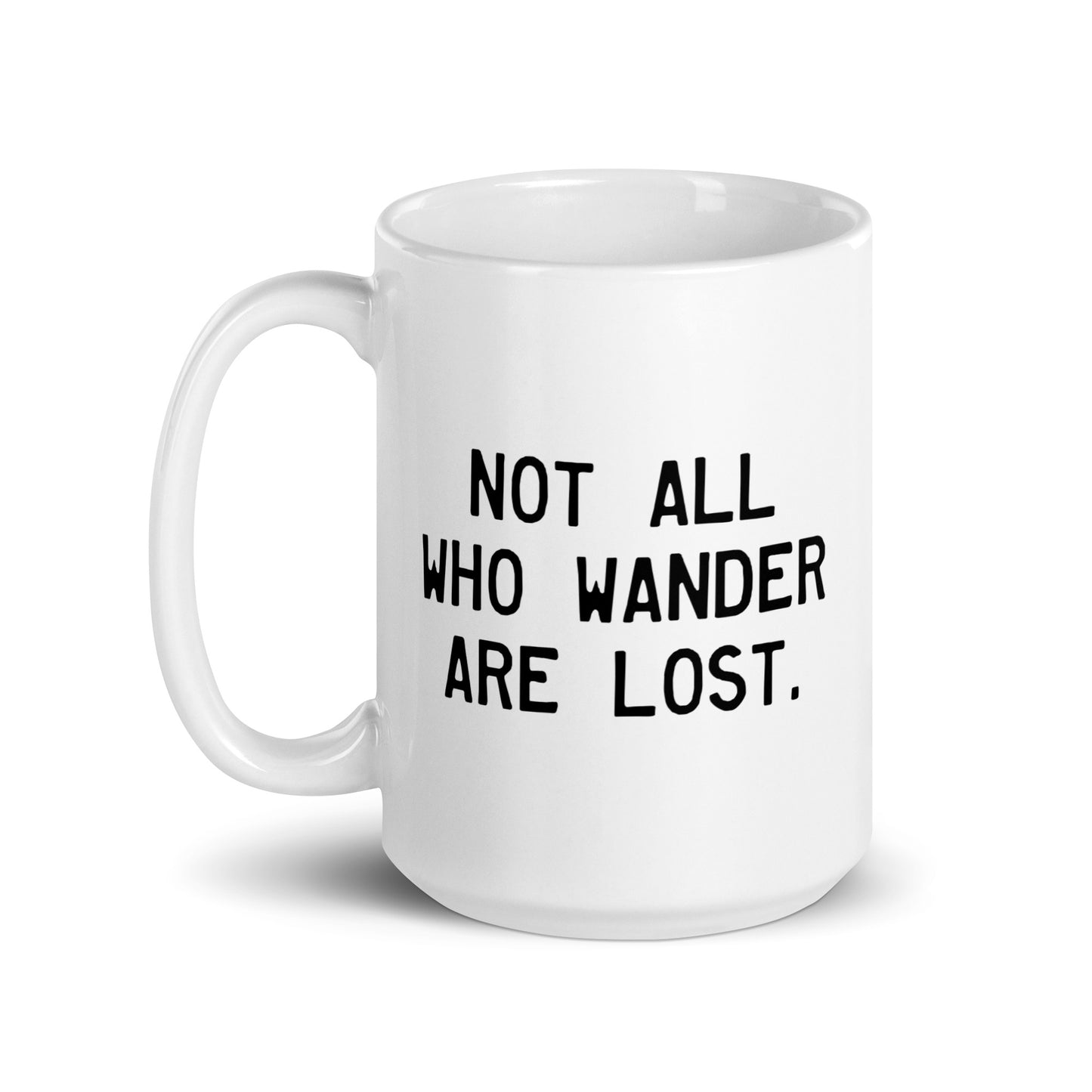 Walking Man Wander Not Lost Quoted Mug - White Glossy Mug