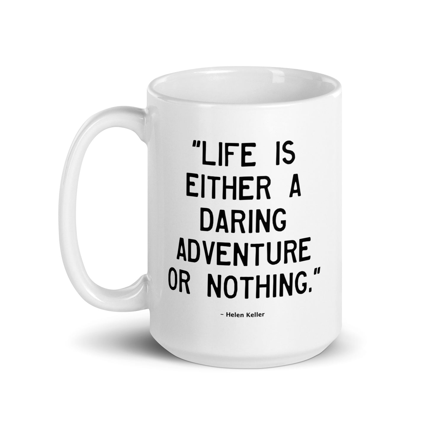 Walking Man Daring Adventure Quoted Mug - White Glossy Mug