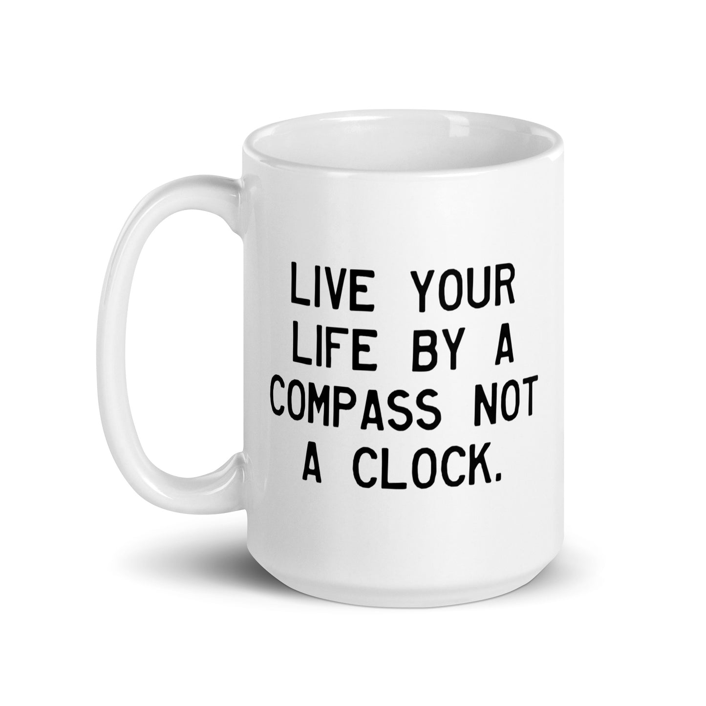 Walking Man - By a Compass - Quoted Mug - White Glossy Mug