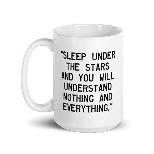 Walking Woman Sleep Under Stars Quoted Mug - White Glossy Mug