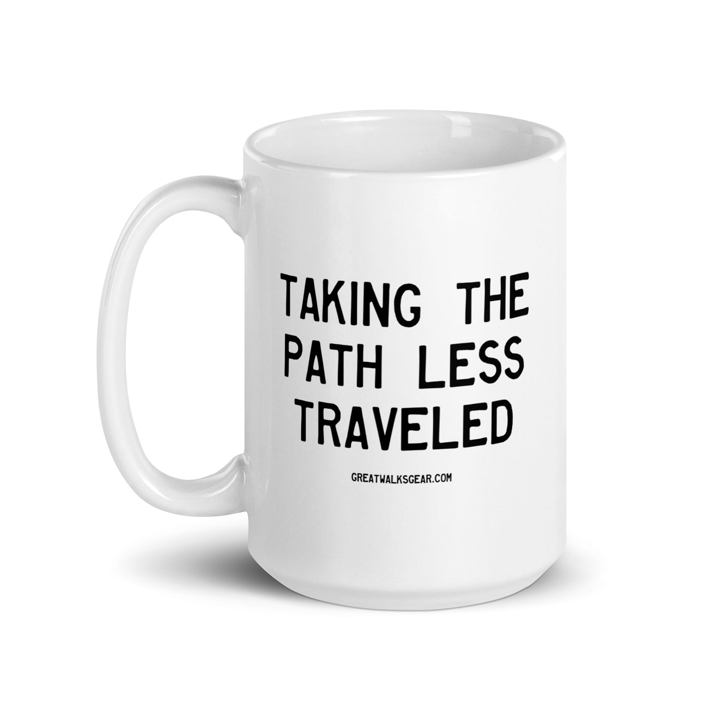 Walking Man Path Less Traveled Quoted Mug - White Glossy Mug