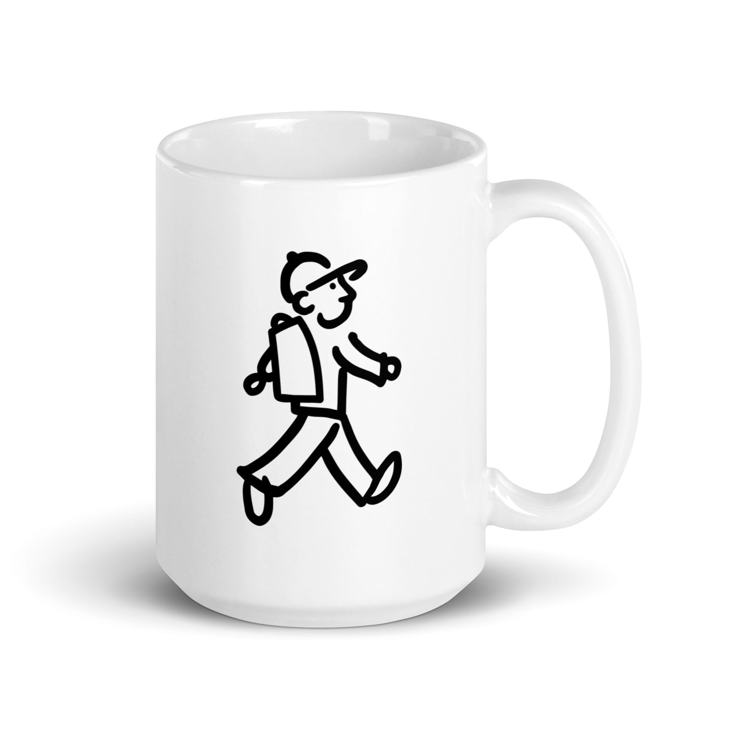 Walking Man Coffee Mug - White glossy mug