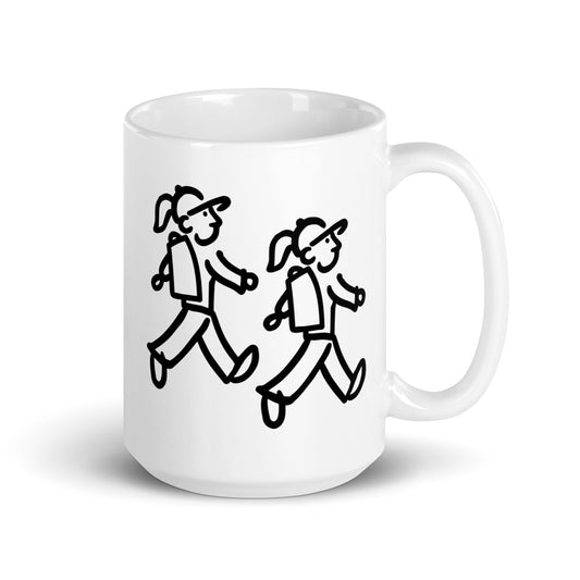 Walking Woman Coffee Mug - White glossy mug