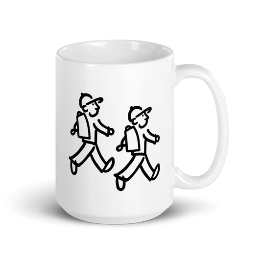 Walking Men take a Hike Coffee Mug - White Glossy Mug