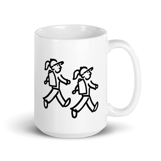 Walking Women take a Hike - White Glossy Mug