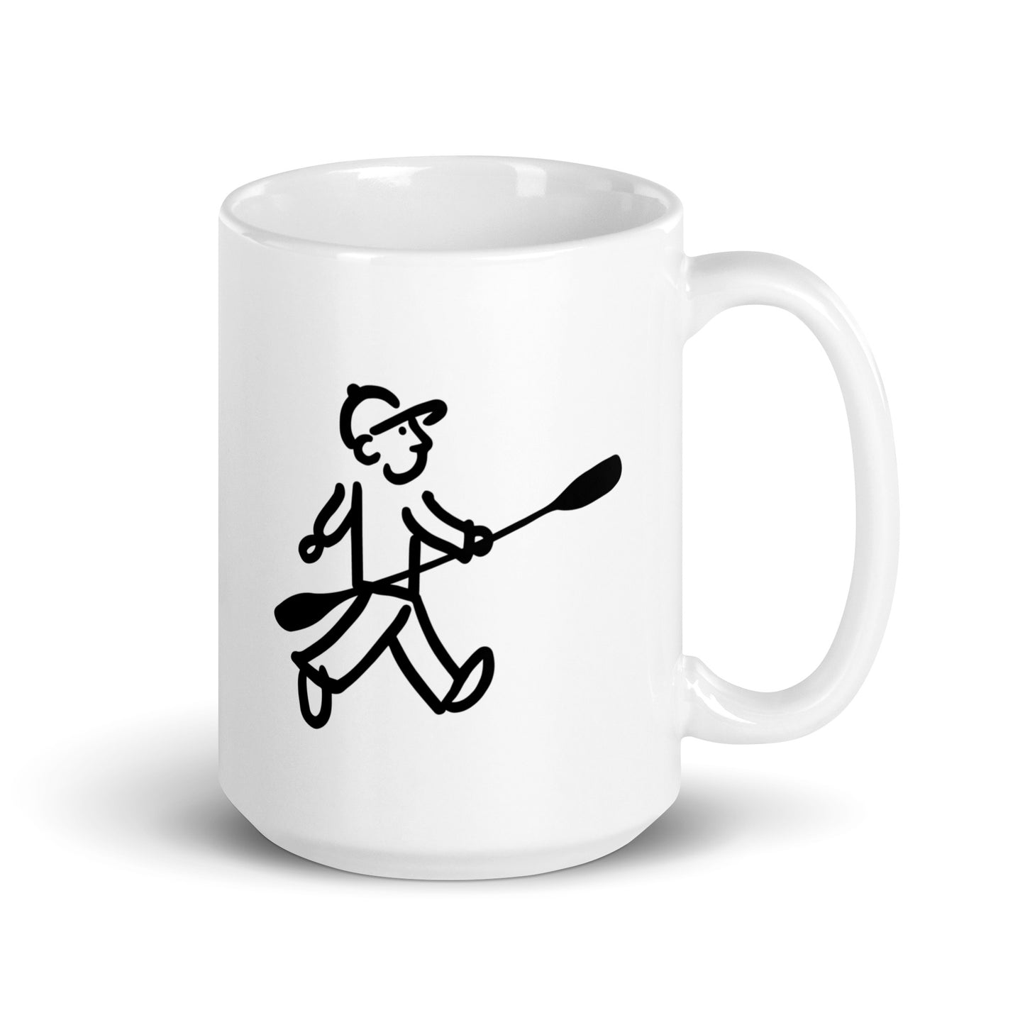 Walking Man goes Kayaking Coffee Mug - White Glossy Mug