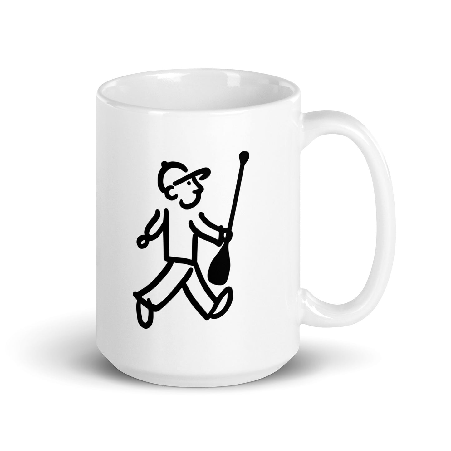 Walking Man goes Paddling Coffee Mug - White Glossy Mug