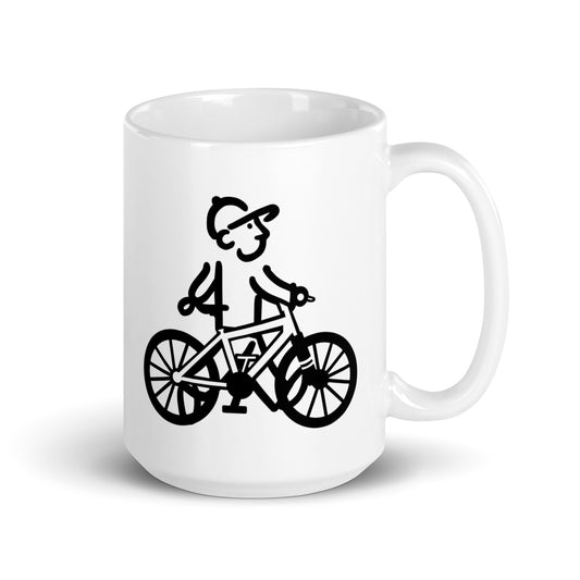 Walking Man take a Ride Coffee Mug - White Glossy Mug