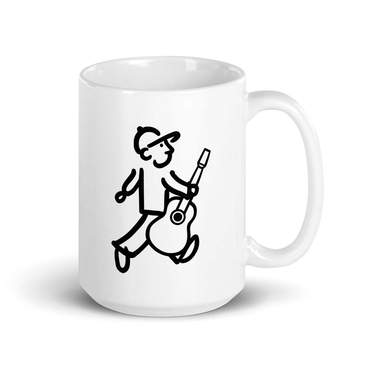 Walking Man plays the Guitar Coffee Mug - White Glossy Mug