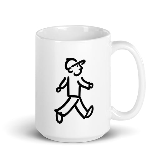 Walking Man takes a Walk Coffee Mug - White Glossy Mug