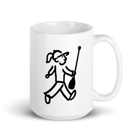 Walking Woman goes Paddling Coffee Mug - White Glossy Mug