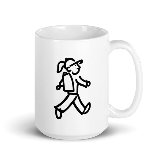 Walking Woman Mug - White glossy mug