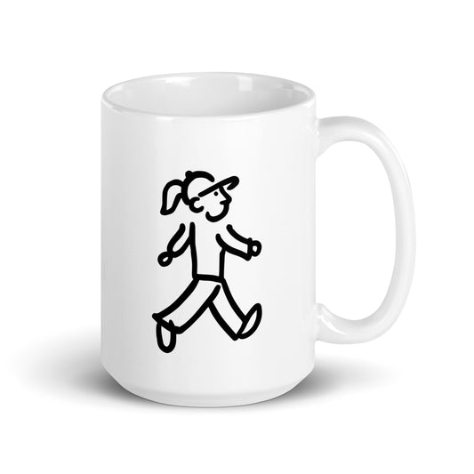 Walking Woman Coffee Mug - White glossy mug