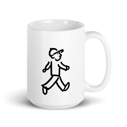 Walking Man Coffee Mug - White glossy mug