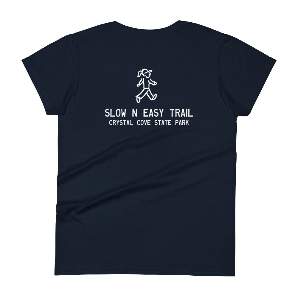 Walking Woman does the Slow and Easy Trail in Crystal Cove - Women's short sleeve t-shirt