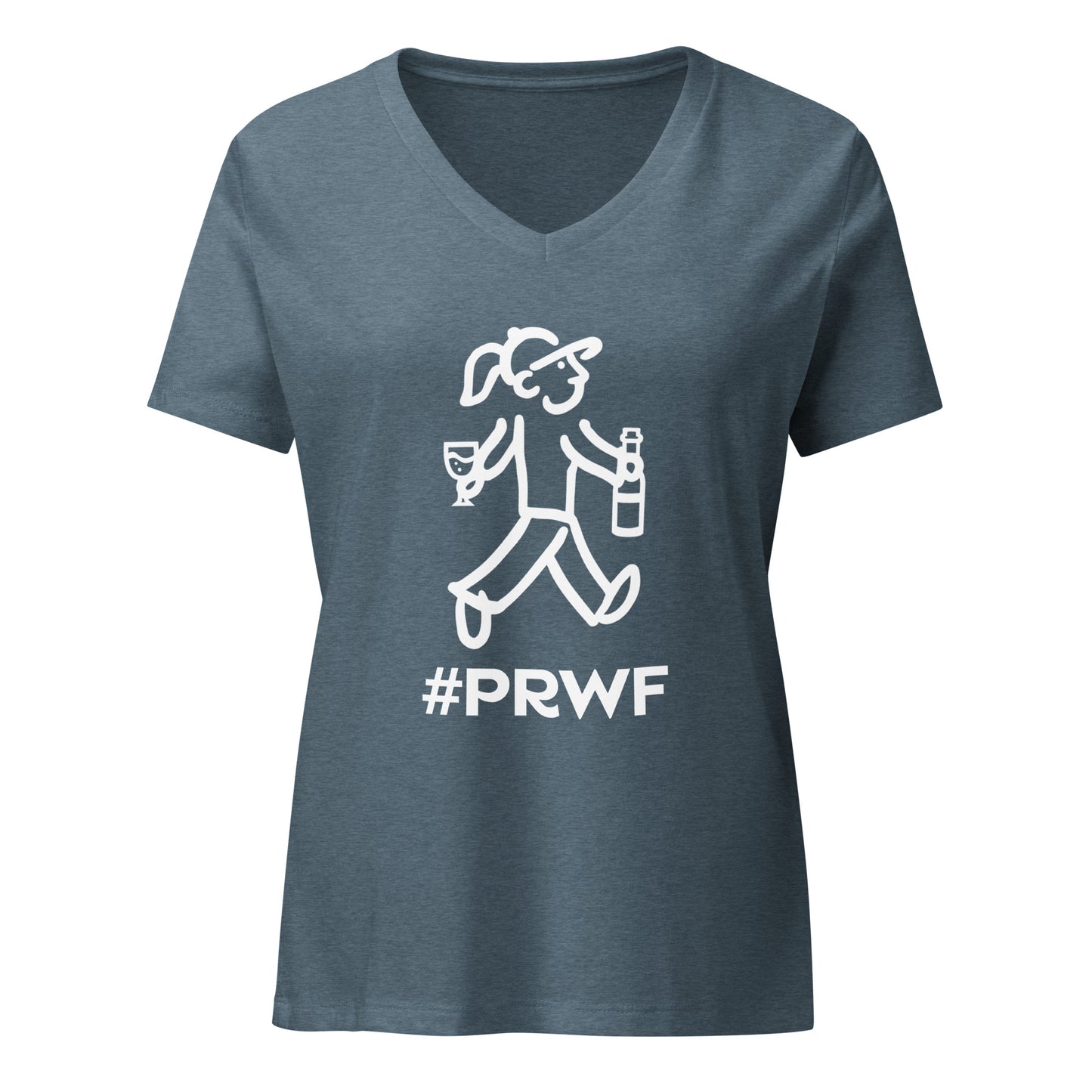 WalkingWoman Goes Wine Tasting - #PRWF-  Women’s relaxed v-neck t-shirt